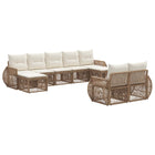 Tuinbankenset poly rattan beige crème