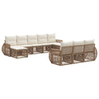 Tuinbankenset poly rattan beige crème wit 10-delig