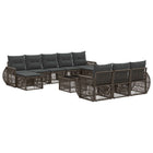 Garden lounge set 11 pcs Grey and Dark Grey poly rattan