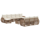 Garden Lounge Set 11 pcs Beige and Cream White poly rattan