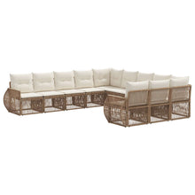 Tuinbankenset 11 pcs Beige en Crème Wit poly rattan