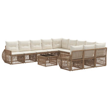 Tuinbankenset 12 pcs Beige en Crème Wit poly rattan