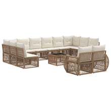 Tuinbankenset 13 pcs Beige en Crème Wit poly rattan