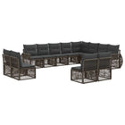 Tuinbankenset poly rattan grijs 12 personen