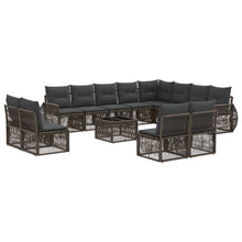 Tuinbankenset 13 pcs Grijs en Donkergrijs poly rattan