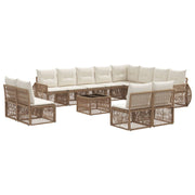 Tuinbankenset poly rattan beige crème wit