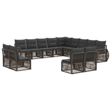 Tuinbankenset 13 pcs Grijs en Donkergrijs poly rattan