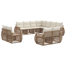 Tuinbankenset 11 pcs Beige en Crème Wit poly rattan