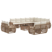 Tuinbankenset poly rattan beige crème wit