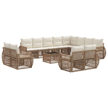 Tuinbankenset 13 pcs Beige en Crème Wit poly rattan