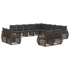 Tuinbankenset poly rattan grijs donkergrijs 13-delig