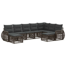 Tuinbankenset 9 pcs Grijs poly rattan