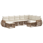 Tuinbankenset poly rattan beige 9 zitplaatsen