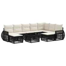 Tuinbankenset 10 pcs Zwart poly rattan
