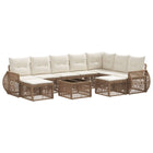 Garden Lounge Set 10 pcs Beige poly rattan
