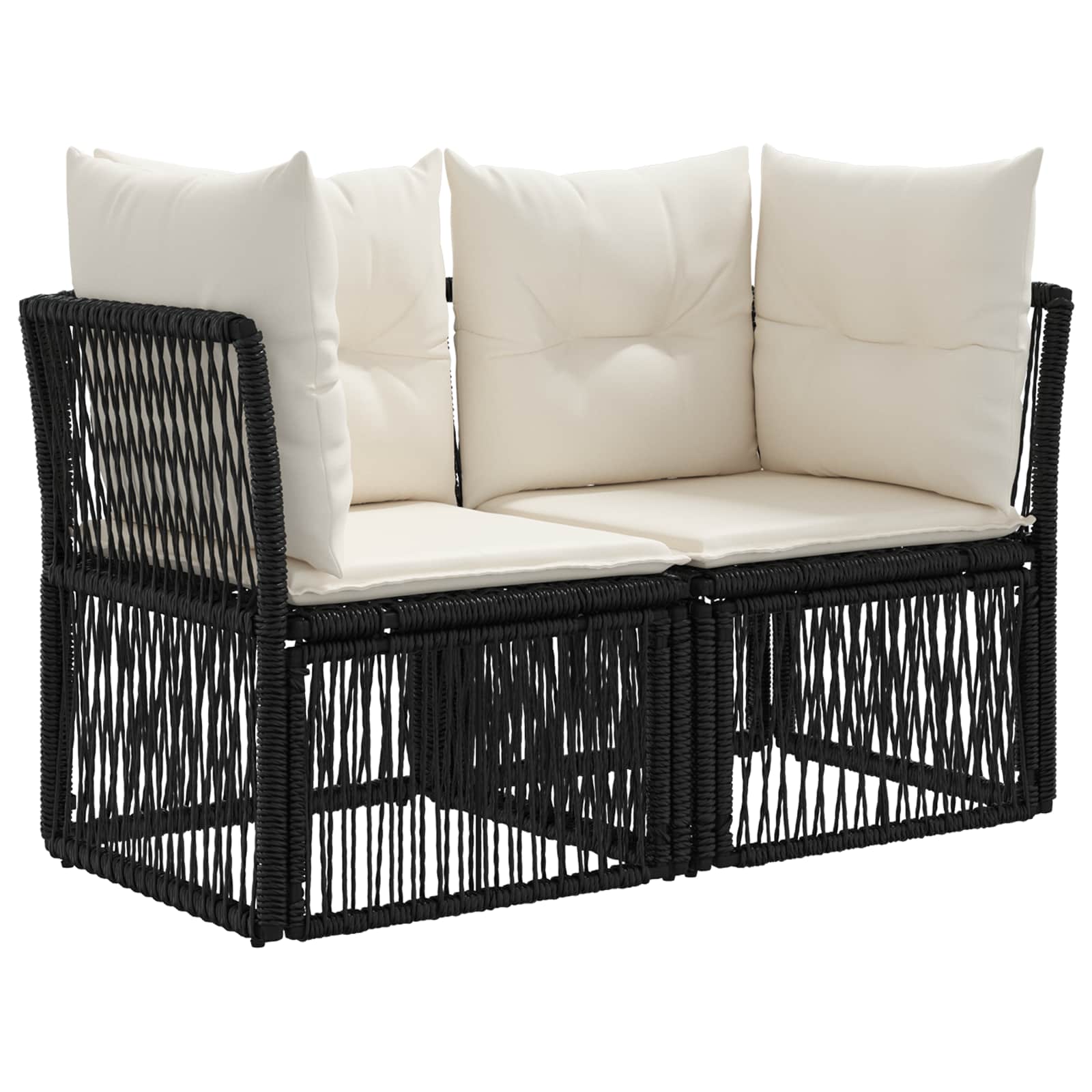 Tuinbankenset 8 st 8-Aantal zitplaatsen Zwart poly rattan