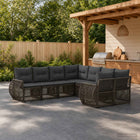 Tuinbankenset 8 st 8-Aantal zitplaatsen Grijs poly rattan
