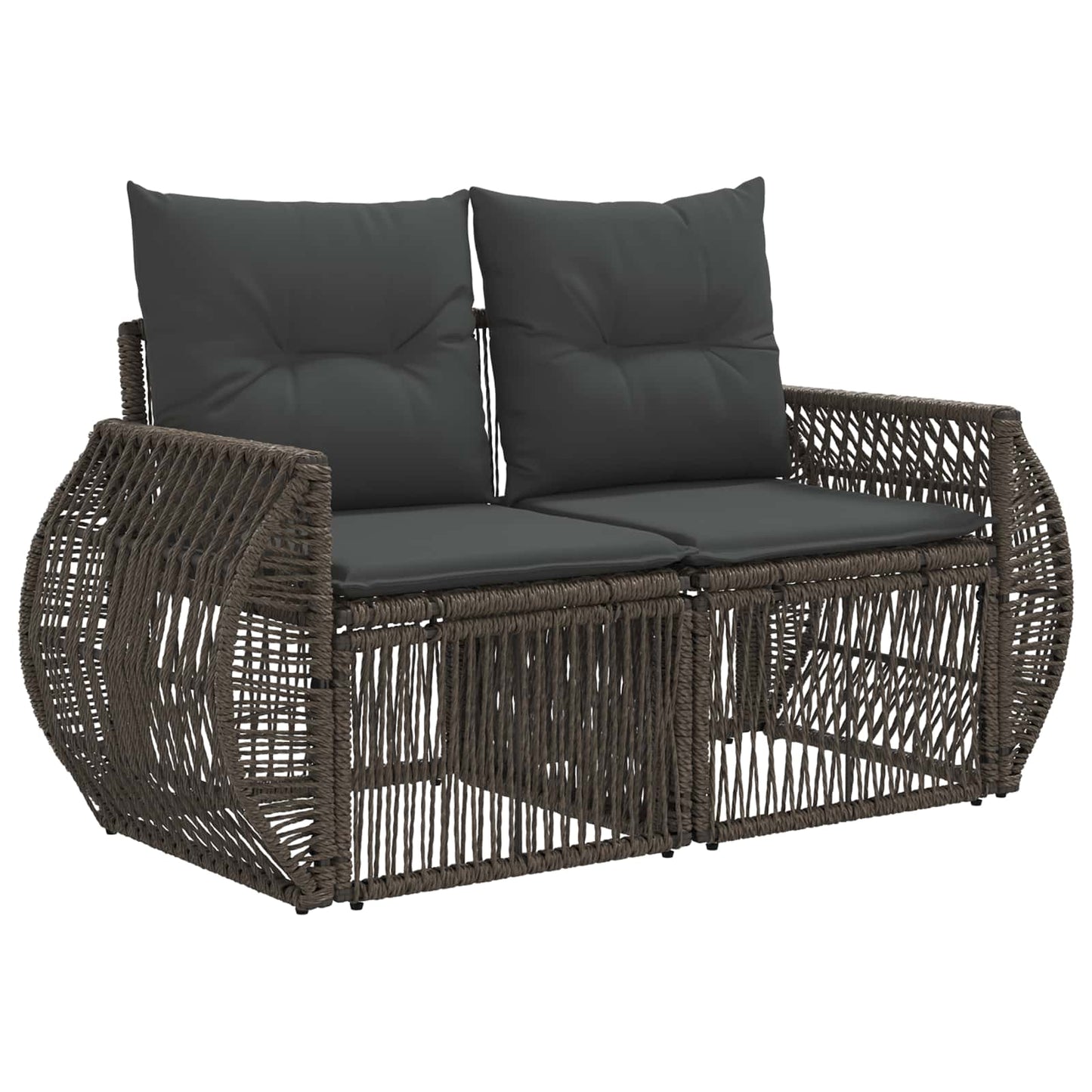 Tuinbankenset 8 st 8-Aantal zitplaatsen Grijs poly rattan