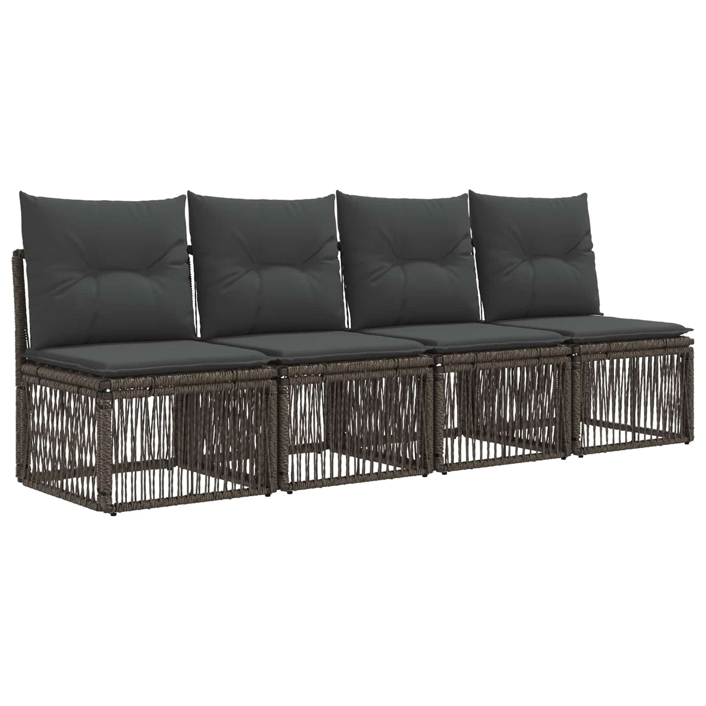 Tuinbankenset 8 st 8-Aantal zitplaatsen Grijs poly rattan