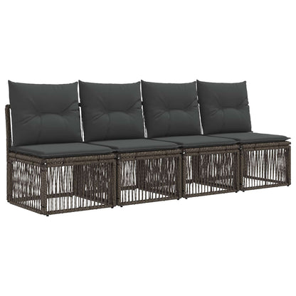 Tuinbankenset 8 st 8-Aantal zitplaatsen Grijs poly rattan