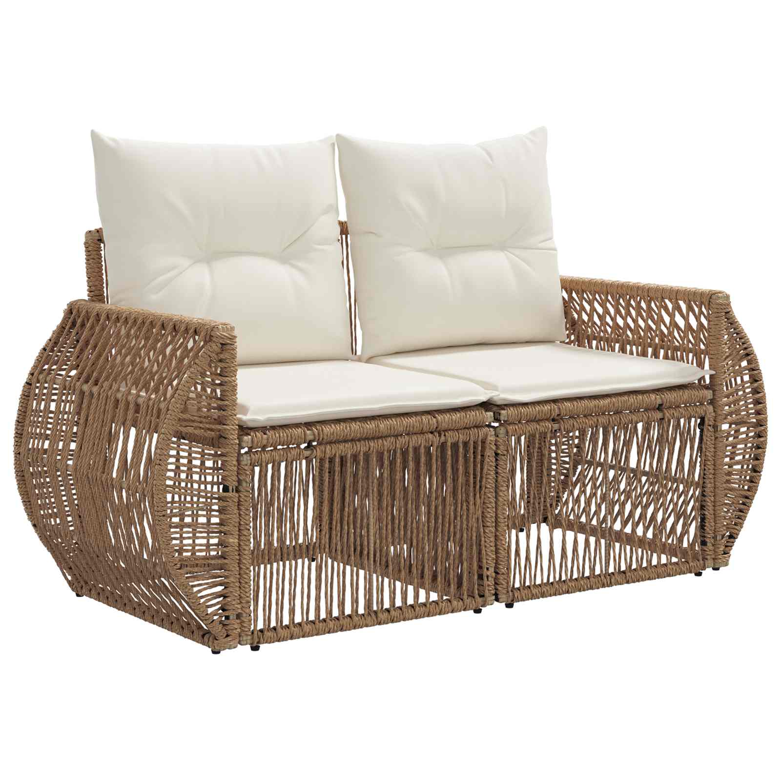 Tuinbankenset 8 st 8-Aantal zitplaatsen Beige poly rattan