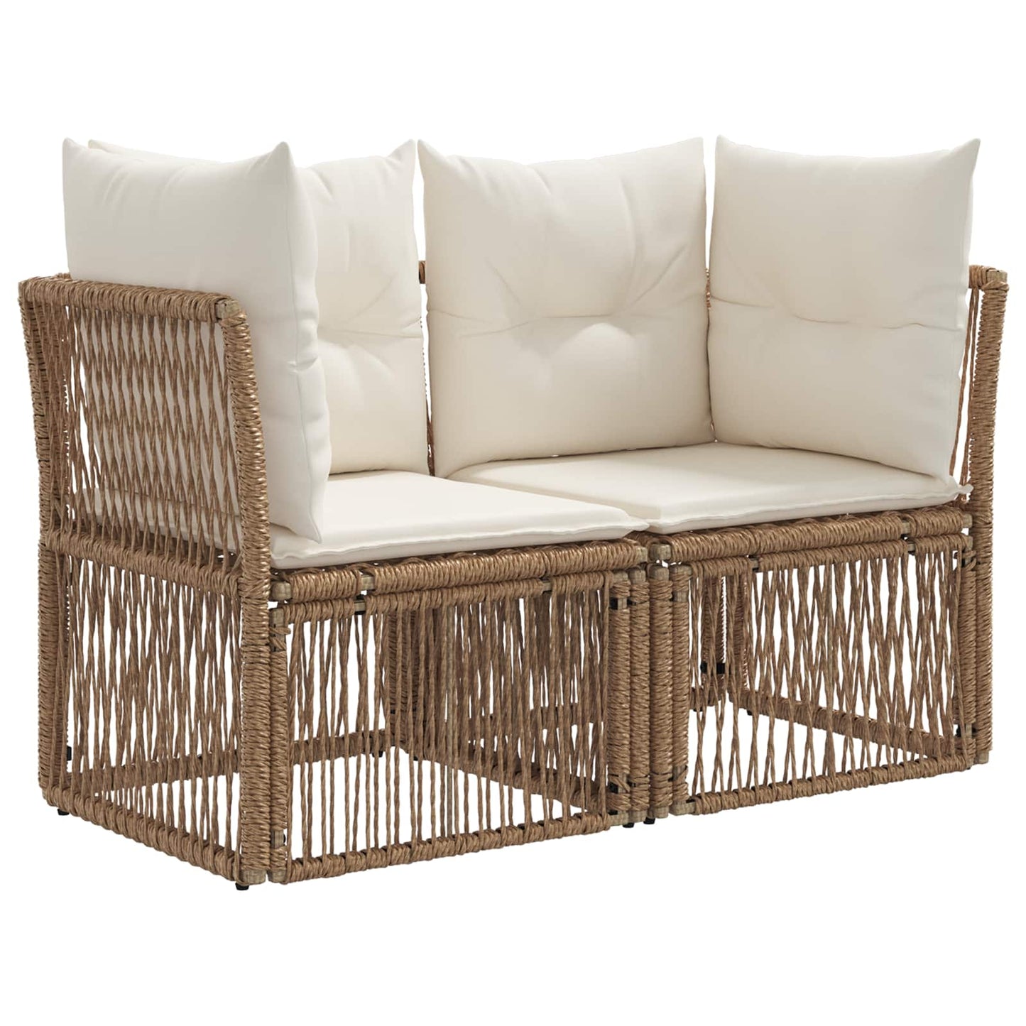 Tuinbankenset 8 st 8-Aantal zitplaatsen Beige poly rattan