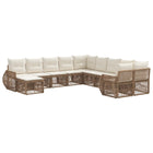 Tuinbankenset poly rattan 11-delig beige