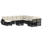 Garden lounge set 12 pcs Black poly rattan