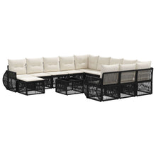 Tuinbankenset 13 pcs Zwart poly rattan