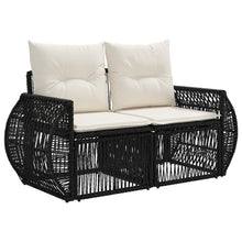 Tuinbankenset 13 pcs Zwart poly rattan