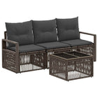Garden lounge set 4 pcs Grey poly rattan