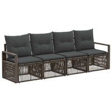 Tuinbankenset 4 pcs Grijs poly rattan