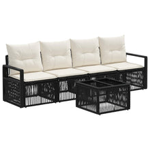 Tuinbankenset 5 pcs Zwart poly rattan