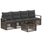 Garden Bench Set 5 pcs Grey poly rattan
