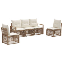 Tuinbankenset 5 pcs Beige poly rattan