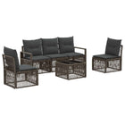 Garden Lounge Set 6 pcs Grey poly rattan