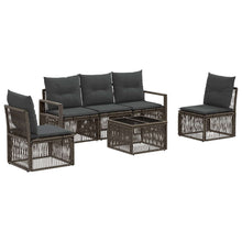 Tuinbankenset 6 pcs Grijs poly rattan