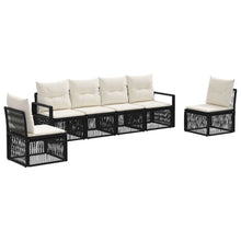 Tuinbankenset 6 pcs Zwart poly rattan