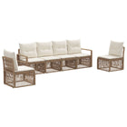 Tuinset poly rattan beige 6 personen