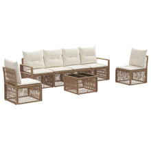 Tuinbankenset 7 pcs Beige poly rattan