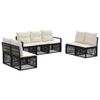 Tuinbankenset 7 delig zwart poly rattan