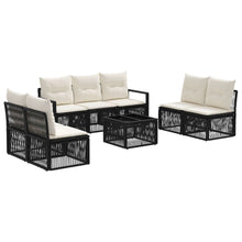Tuinbankenset 8 pcs Zwart poly rattan