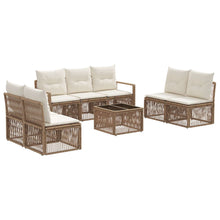 Tuinbankenset 8 pcs Beige poly rattan