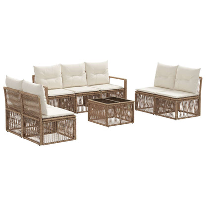 Tuinbankenset 8 pcs Beige poly rattan