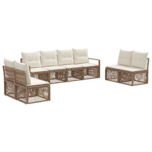 Tuinbankenset 8 pcs Beige poly rattan