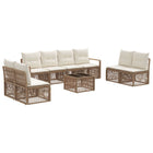 Garden Lounge Set 9 pcs Beige poly rattan