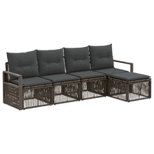 Tuinbankenset 4 pcs Grijs poly rattan