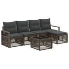 Garden Lounge Set 6 pcs Grey poly rattan