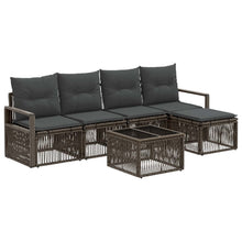Tuinbankenset 6 pcs Grijs poly rattan