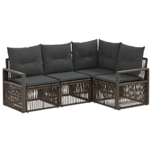 Tuinbankenset 4 pcs Grijs poly rattan